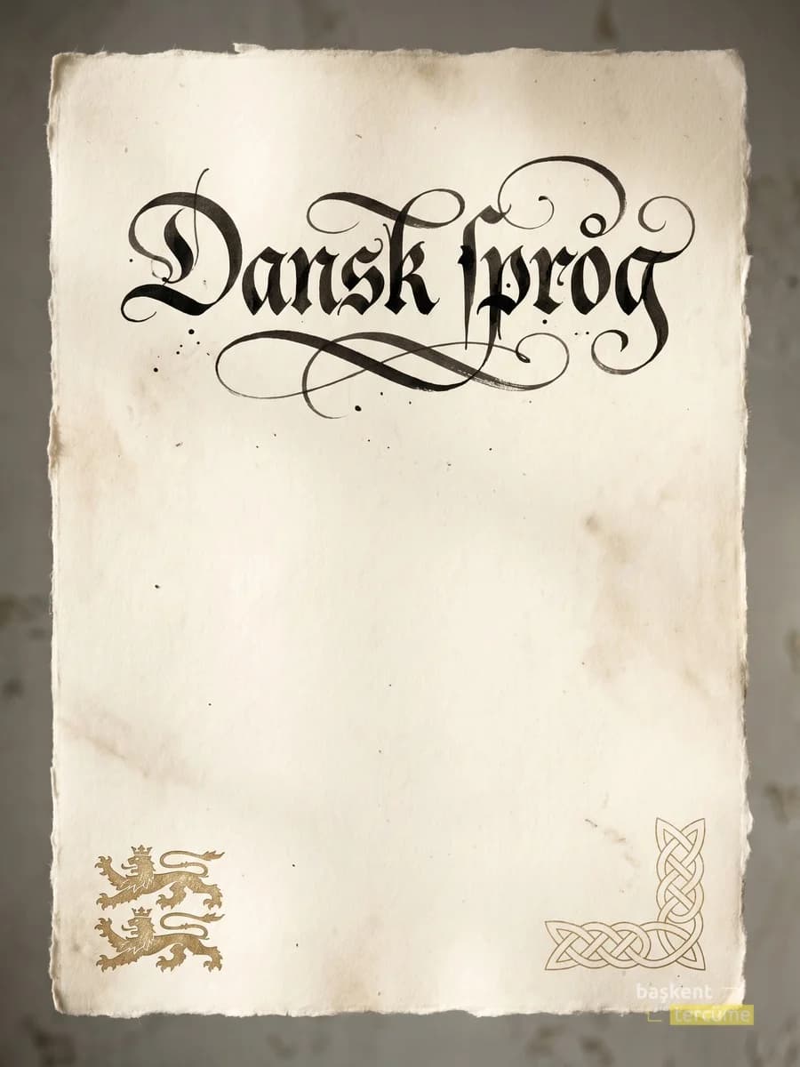 Dansk sprog Fraktur hat sanatı kapağı, Başkent Tercüme