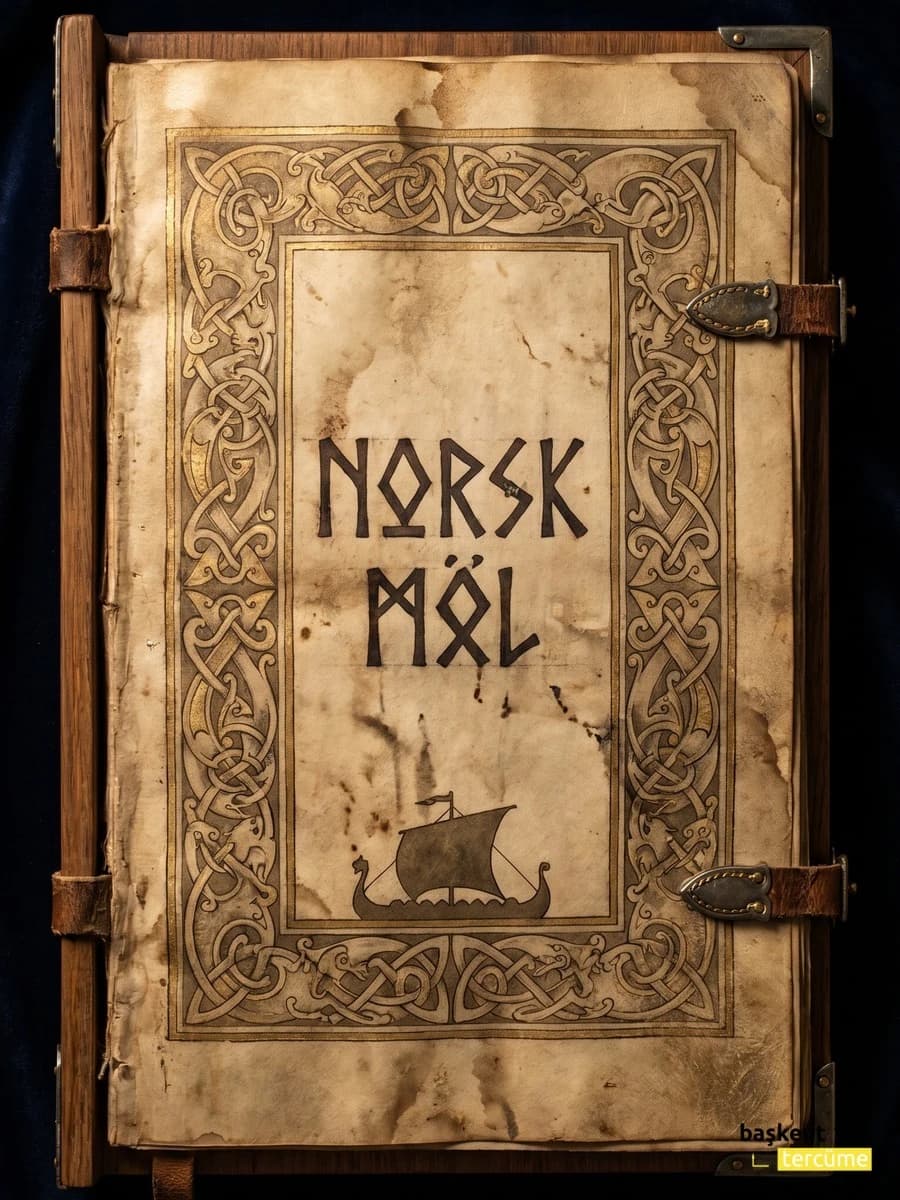11. yüzyıl Eski Norveççe Yngre Futhark runik yazılı el yazması kapak, Başkent Tercüme