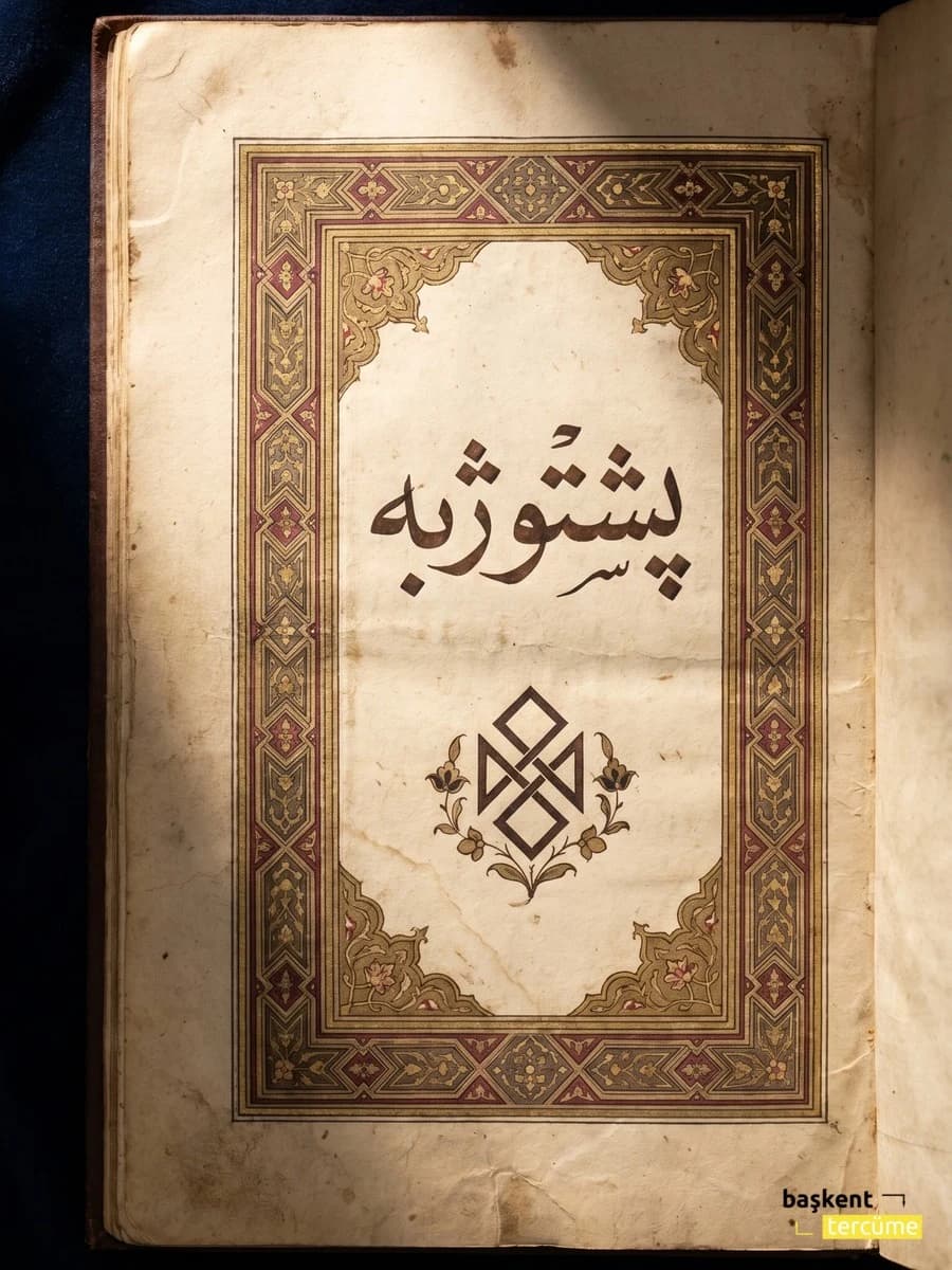 17. yüzyıl Hoşal Han Hattak dönemi پښتو ژبه Naskh-Nastaliq hat sanatlı el yazması kapağı, Başkent Tercüme